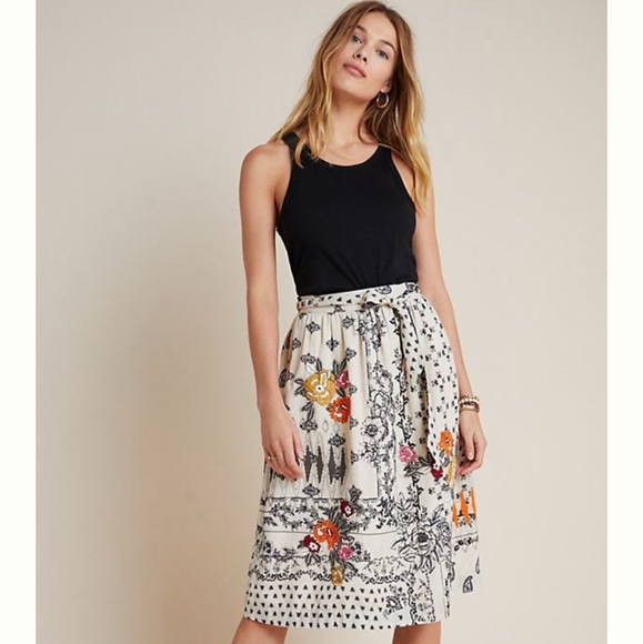 Vinette Bahl Dresses & Skirts - Devi Embroidered Midi Skirt